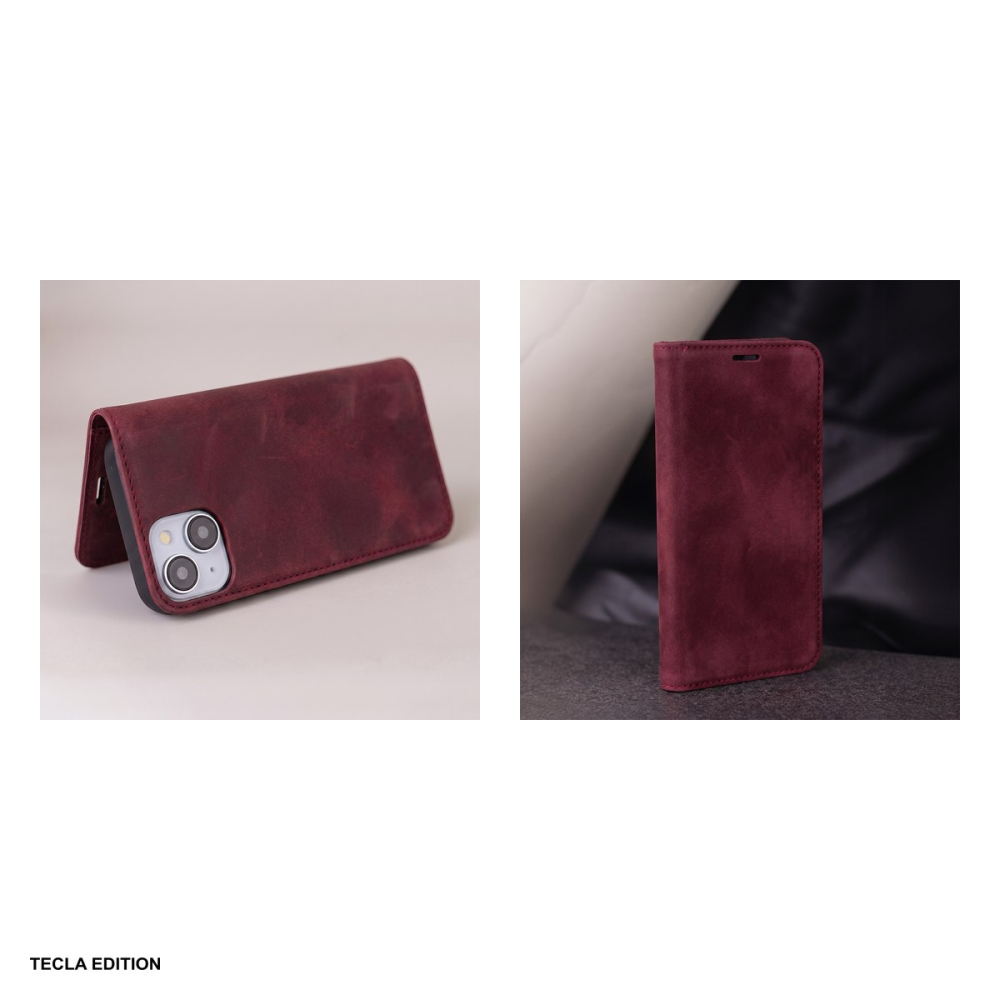 Husa Smart Suede pentru Samsung Galaxy S25 Ultra, tip carte, Visiniu [7]