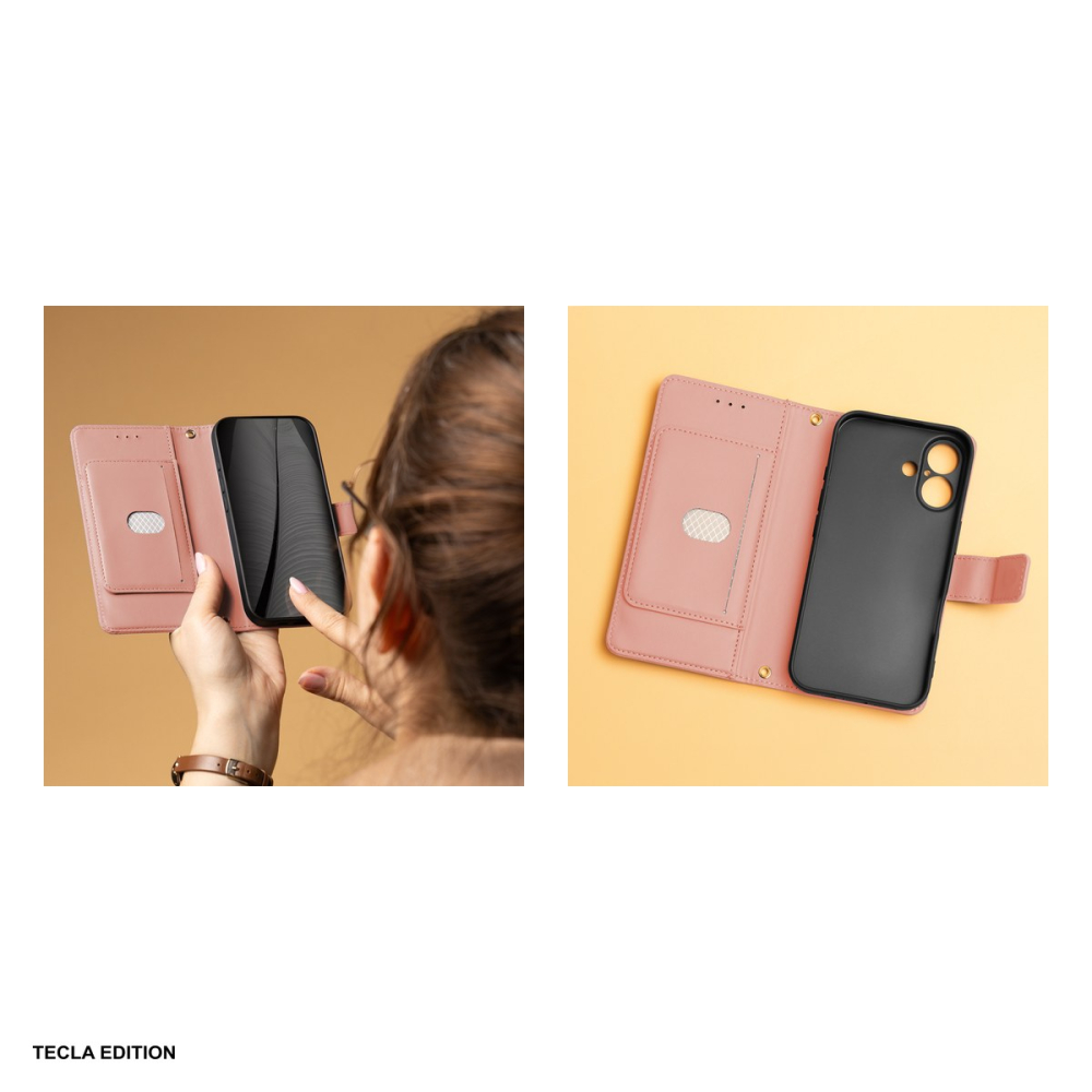 Husa Smart Triangle pentru Honor 600 Lite, tip carte, Roz [5]
