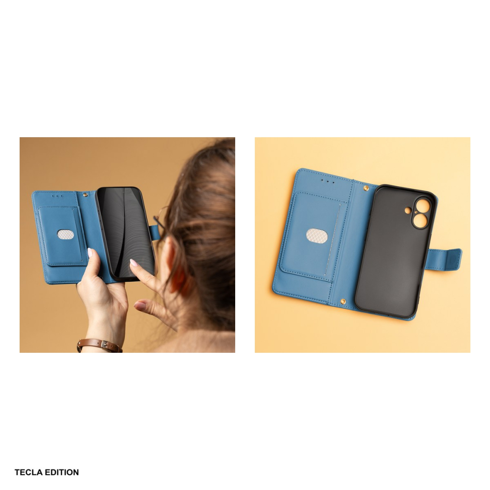 Husa Smart Triangle pentru Realme 16 Pro Plus 5G, tip carte cu inchidere magnetica, Albastru [5]