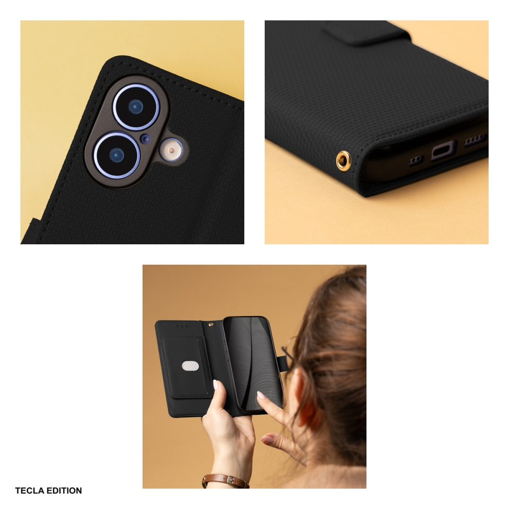 Husa Smart Triangle pentru Realme 16 Pro Plus 5G, tip carte cu inchidere magnetica, Negru [4]