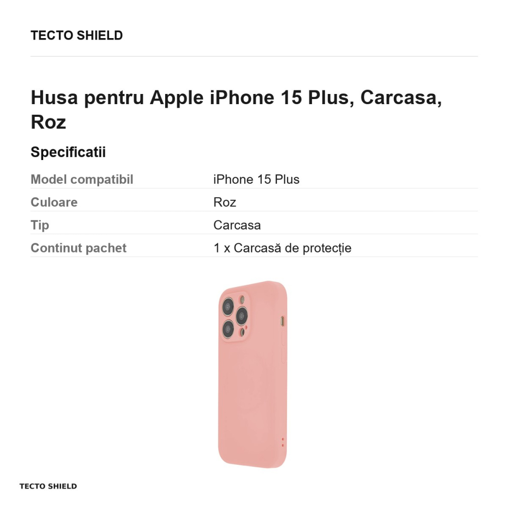 Husa Soft Touch Mag pastel pentru Apple iPhone 15 Plus, Carcasa, Roz [3]