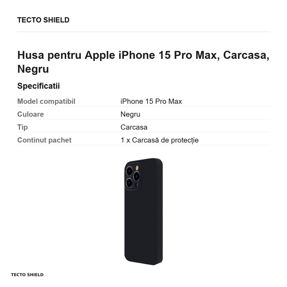 Husa Soft Touch Mag pentru Apple iPhone 15 Pro Max, Carcasa, Negru [3]