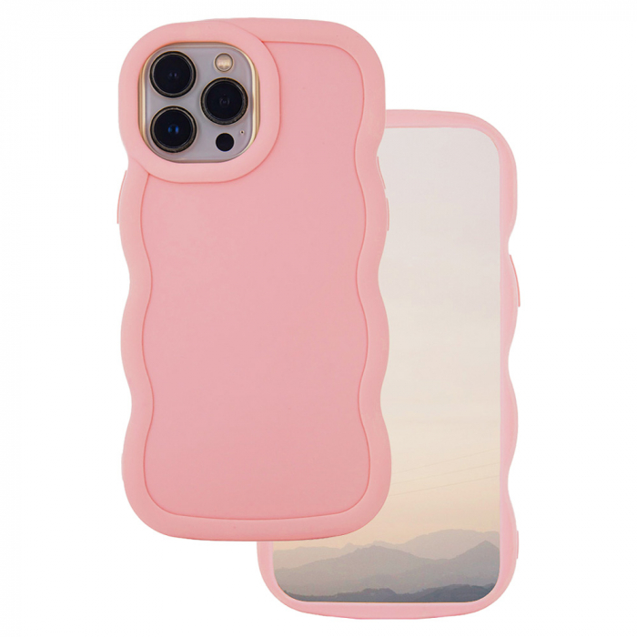 Husa spate Candy pentru protectie Samsung Galaxy A25 5G, din TPU mat cu margini ondulate, roz [3]