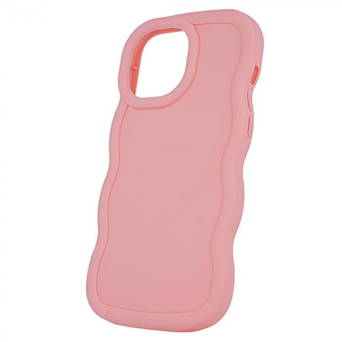 Husa spate Candy pentru protectie Samsung Galaxy A25 5G, din TPU mat cu margini ondulate, roz [1]
