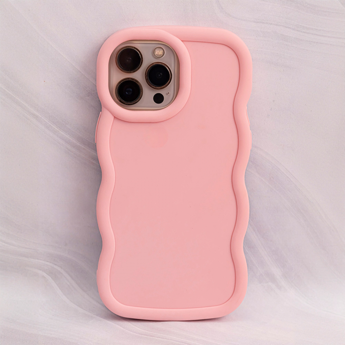 Husa spate Candy pentru protectie Samsung Galaxy A25 5G, din TPU mat cu margini ondulate, roz [4]