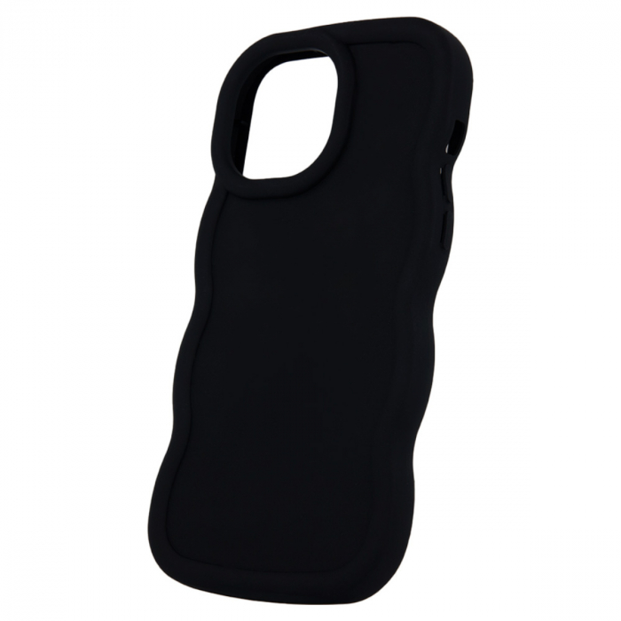 Husa spate Candy pentru protectie Samsung Galaxy A35 5G, din TPU mat cu margini ondulate, neagra [1]