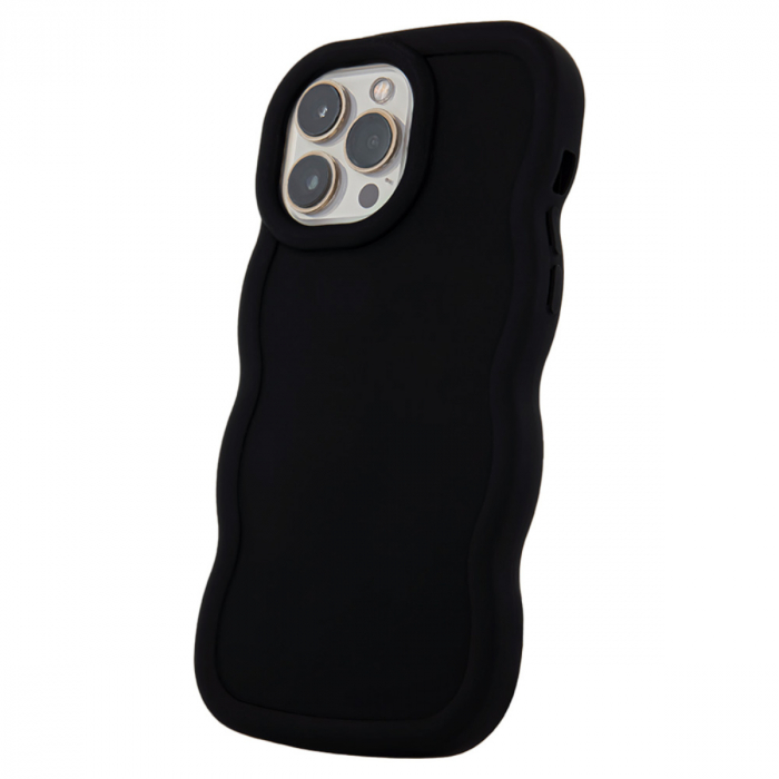 Husa spate Candy pentru protectie Samsung Galaxy A54 5G, din TPU mat cu margini ondulate, neagra [4]