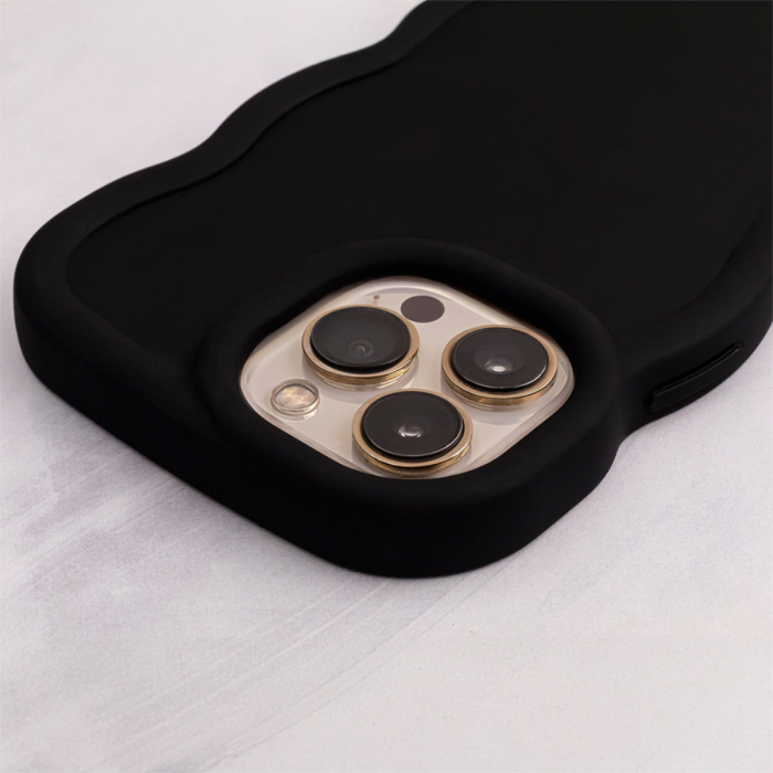 Husa spate Candy pentru protectie Samsung Galaxy A54 5G, din TPU mat cu margini ondulate, neagra [2]