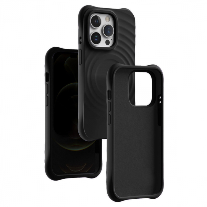 Husa spate Circle Mag pentru protectie iPhone 13 Pro Max, din TPU, compatibilitate cu tehnologia MagSafe, neagra [3]