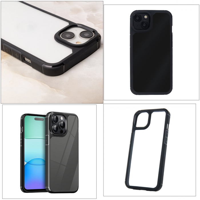 Husa spate Color Shock pentru protectie iPhone 15 Pro Max, compatibila MagSafe, cu rama neagra [3]