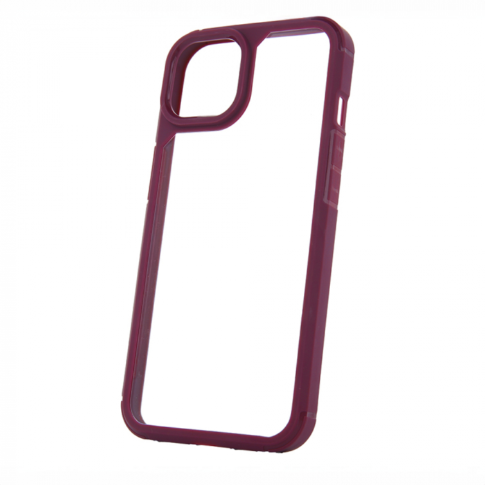 Husa spate Color Shock pentru protectie Samsung Galaxy A15 4G / A15 5G, cu rama visinie [1]