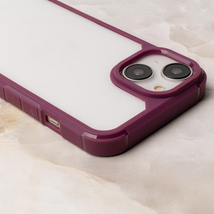 Husa spate Color Shock pentru protectie Samsung Galaxy S24 Ultra, cu rama visinie [4]