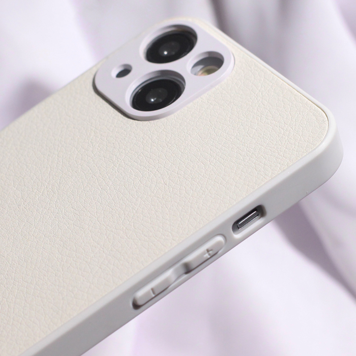 Husa spate White Leather pentru protectie Xiaomi Redmi Note 12 Pro Plus, din TPU, textura tip piele, alba [5]