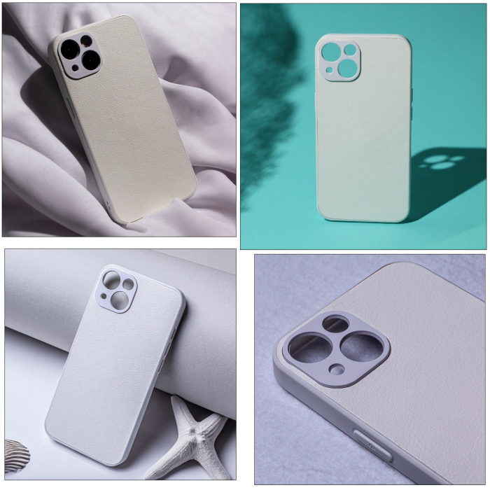Husa spate White Leather pentru protectie Xiaomi Redmi Note 12 Pro Plus, din TPU, textura tip piele, alba [6]