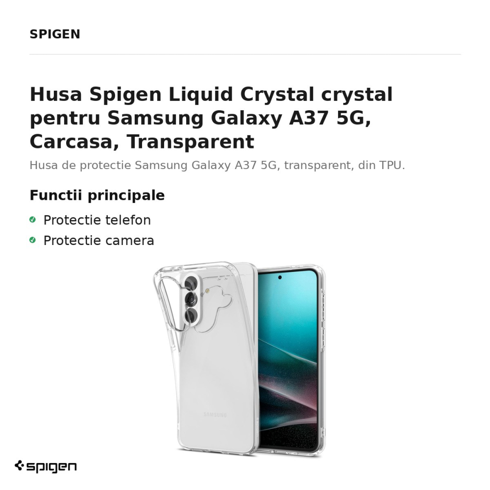 Husa Spigen Liquid Crystal crystal pentru Samsung Galaxy A37 5G, Carcasa, Transparent [2]