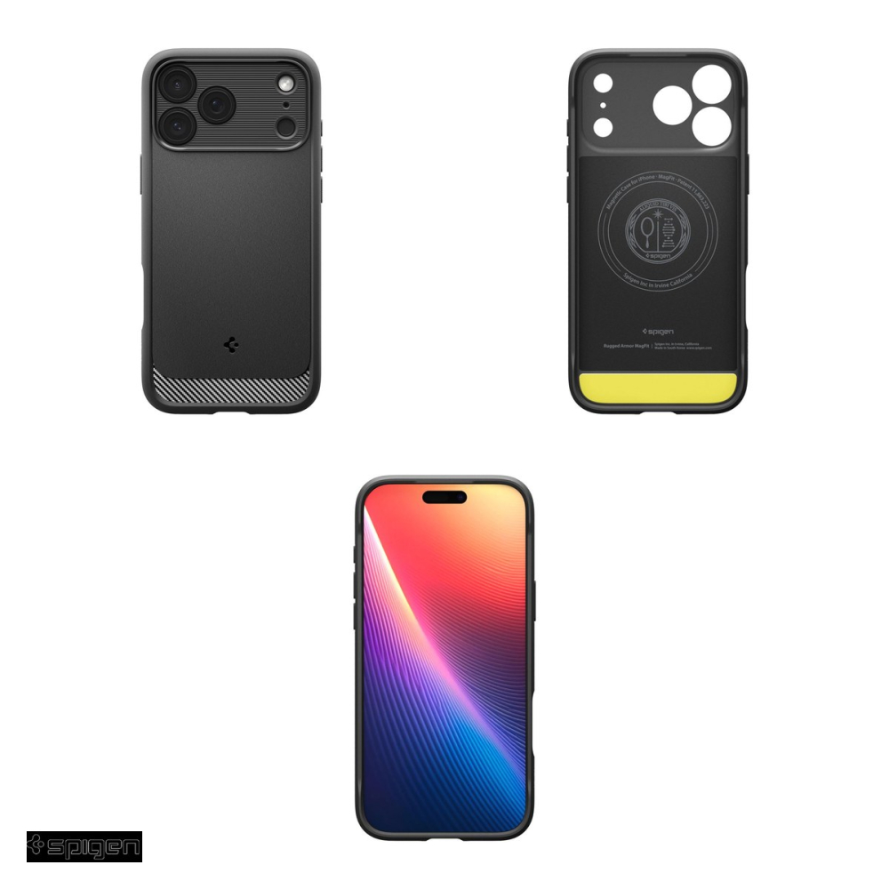 Husa Spigen Rugged Armor Mag pentru iPhone 17 Pro, Carcasa magnetica, Negru [4]