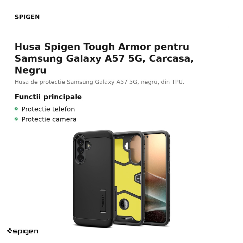 Husa Spigen Tough Armor pentru Samsung Galaxy A57 5G, Carcasa, Negru [2]