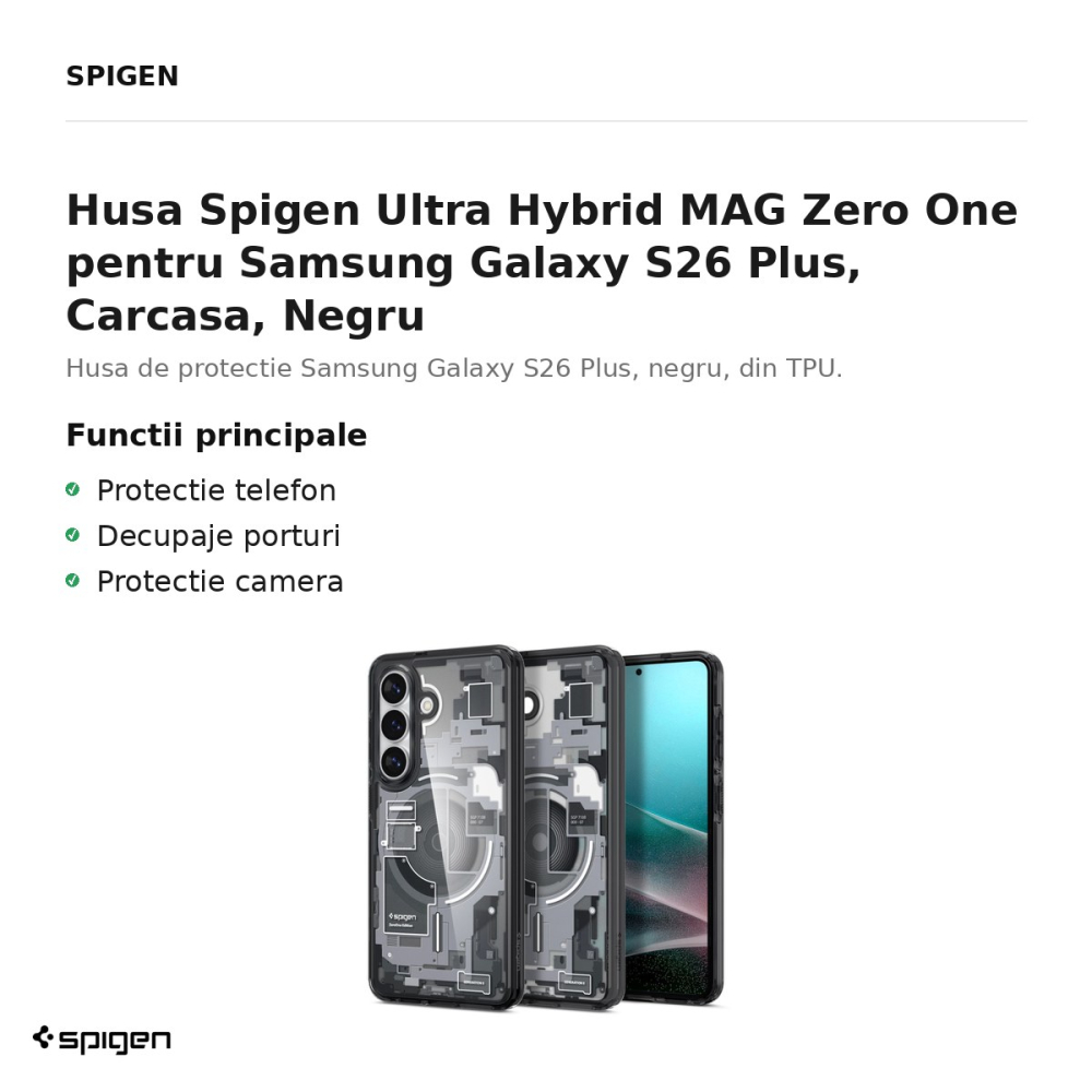 Husa Spigen Ultra Hybrid MAG Zero One pentru Samsung Galaxy S26 Plus, Carcasa, Negru [2]