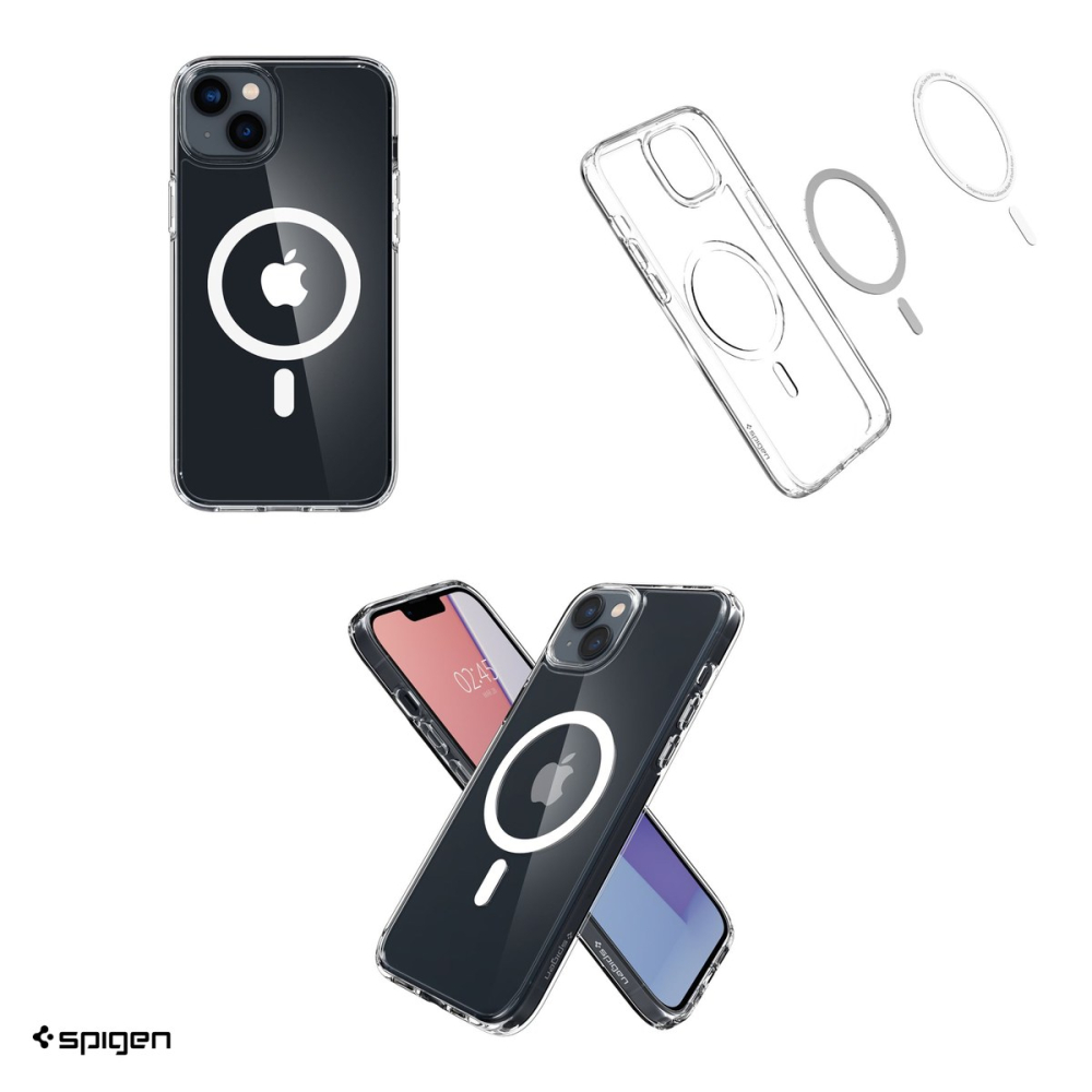 Husa Spigen Ultra Hybrid pentru iPhone 14, Carcasa magnetica, Alb [4]