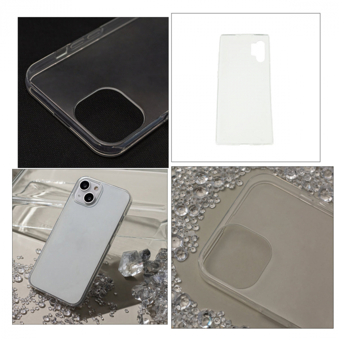 Husa subtire 1 mm, compatibila cu Samsung Galaxy Note 10 Plus, din TPU flexibil, personalizabila, aspect solid, transparenta [4]