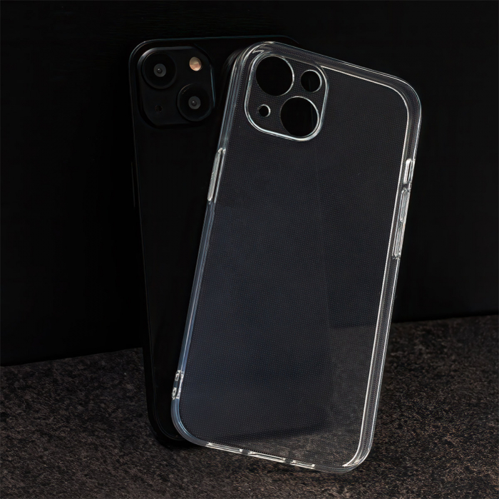 Husa subtire 2 mm, compatibila cu iPhone 13 Pro, din TPU flexibil, personalizabila, aspect solid, transparenta [4]