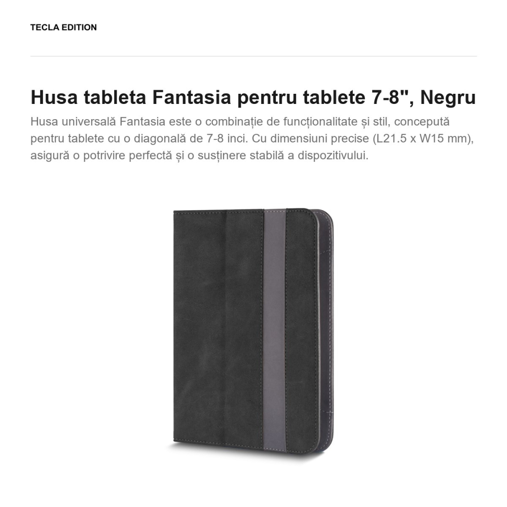 Husa tableta Fantasia pentru tablete 7-8", Negru [2]