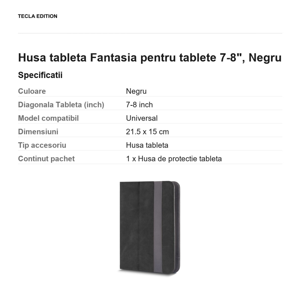 Husa tableta Fantasia pentru tablete 7-8", Negru [3]