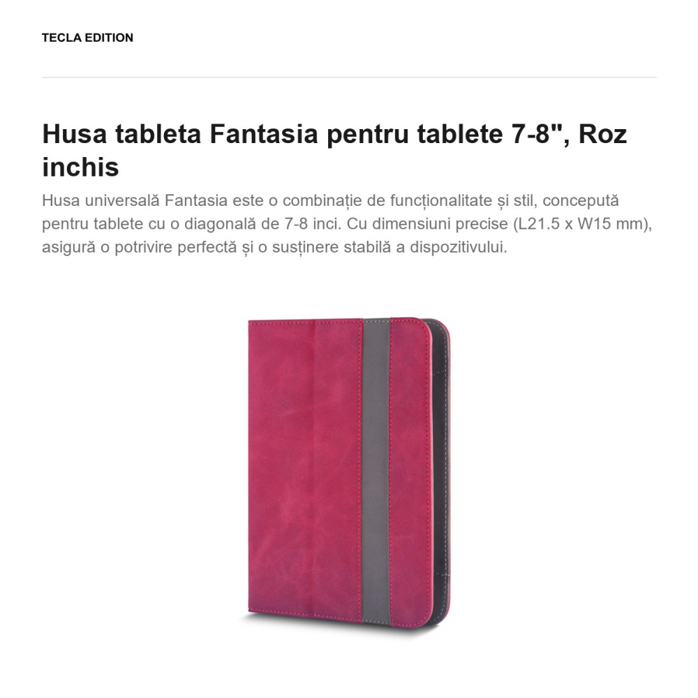 Husa tableta Fantasia pentru tablete 7-8", Roz inchis [2]