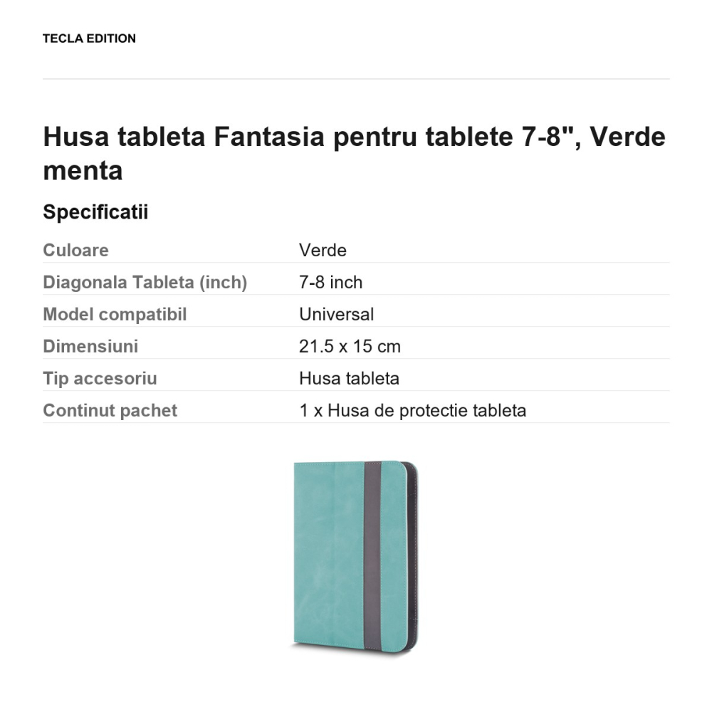 Husa tableta Fantasia pentru tablete 7-8", Verde menta [3]