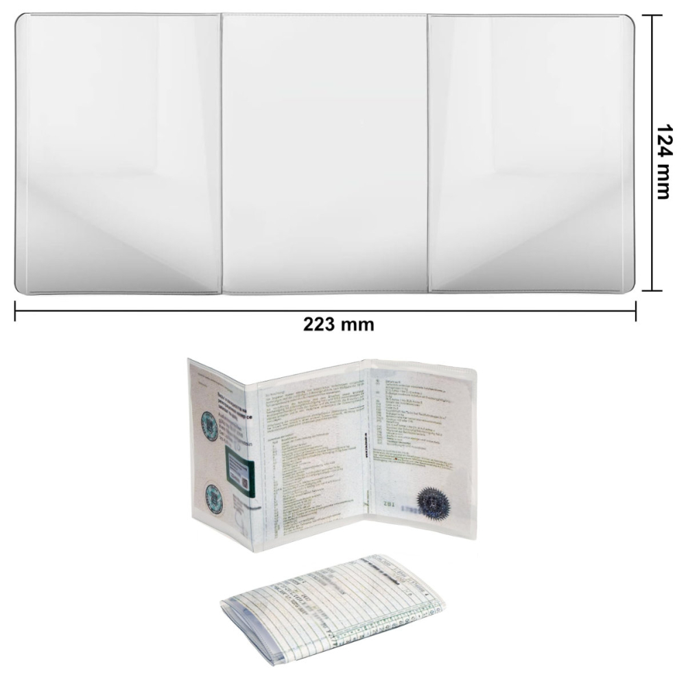 Husa Talon Auto, Transparenta si Pliabila, pentru Protectie si Pastrare Document Inmatriculare, din PVC Transparent [2]