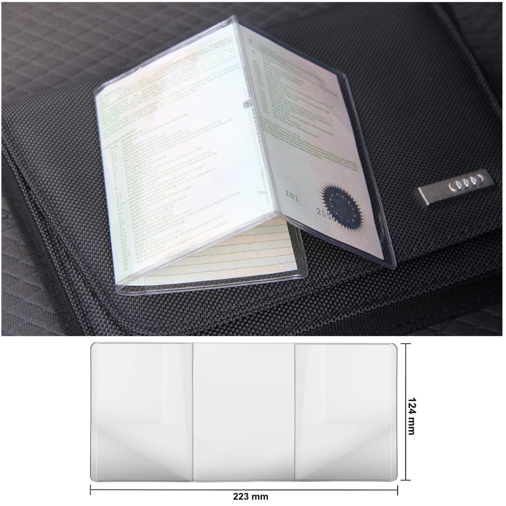 Husa Talon Auto, Transparenta si Pliabila, pentru Protectie si Pastrare Document Inmatriculare, din PVC Transparent [5]