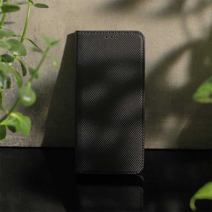Husa tip carte, compatibila cu Iphone 15 Pro Max, premium flip book cu inchidere magnetica si functie stand, buzunar card, neagra [5]