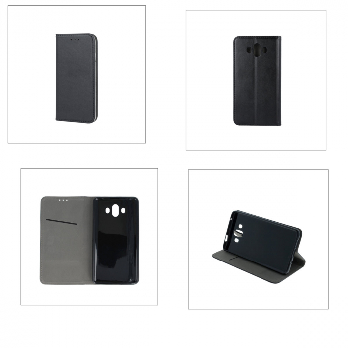 Husa tip carte, compatibila cu Oppo A98 5G, premium flip book cu inchidere magnetica si functie stand, buzunar card, neagra [4]