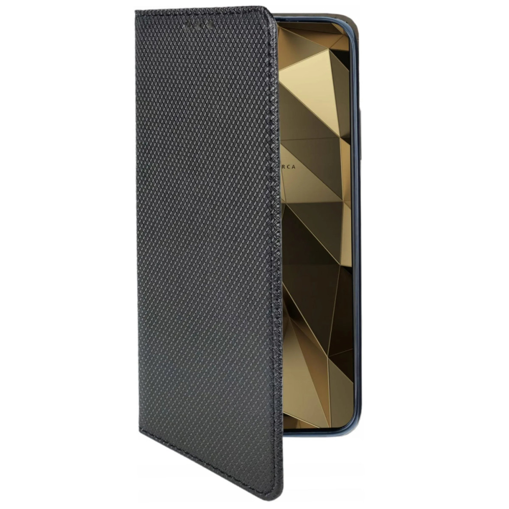 Husa tip carte, compatibila cu Realme 14 Pro Plus 5G, premium flip book cu inchidere magnetica si functie stand, buzunar card, neagra [2]