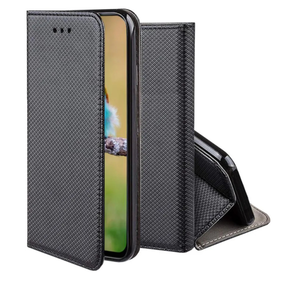 Husa tip carte, compatibila cu Realme 14 Pro Plus 5G, premium flip book cu inchidere magnetica si functie stand, buzunar card, neagra [4]