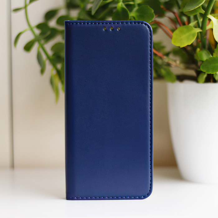 Husa tip carte, compatibila cu Samsung Galaxy A15 5G si A15 4G, premium flip book cu inchidere magnetica si functie stand, buzunar card, albastra [5]