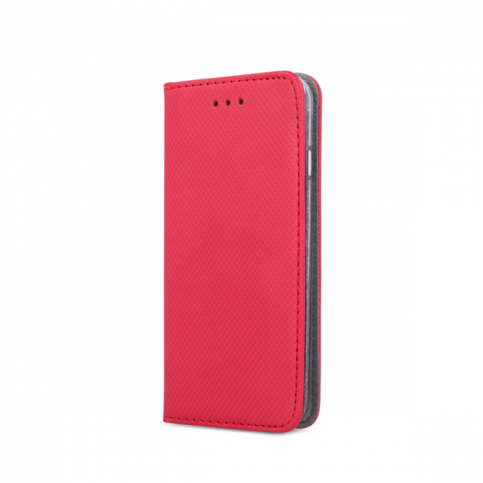 Husa tip carte, compatibila cu Samsung Galaxy A20e (SM-A202F), premium flip book cu inchidere magnetica si functie stand, buzunar card, rosie [1]
