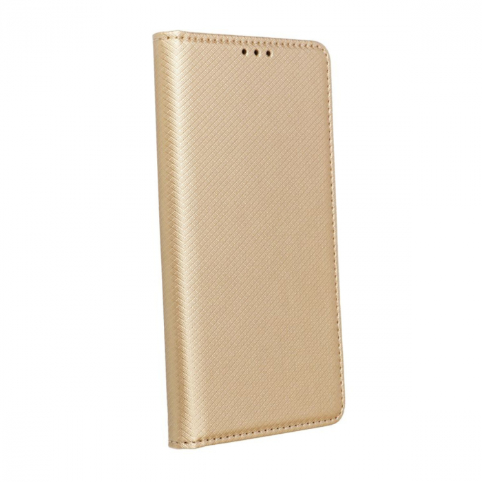 Husa tip carte, compatibila cu Xiaomi Redmi 13c 4G / 13c 5G, premium flip book cu inchidere magnetica si functie stand, buzunar card, auriu [1]