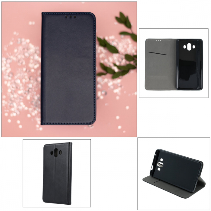 Husa tip carte, compatibila cu Xiaomi Redmi 14C 4G, premium flip book cu inchidere magnetica si functie stand, buzunar card, negru mat [4]