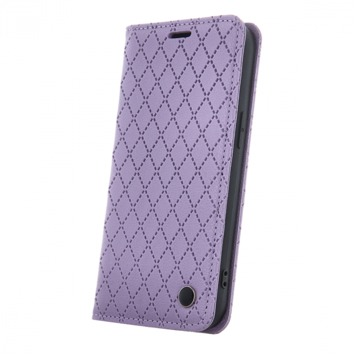 Husa tip carte, Smart Caro, compatibila cu Samsung Galaxy A55 5G, cu inchidere magnetica si functie stand, buzunar card, mov [1]