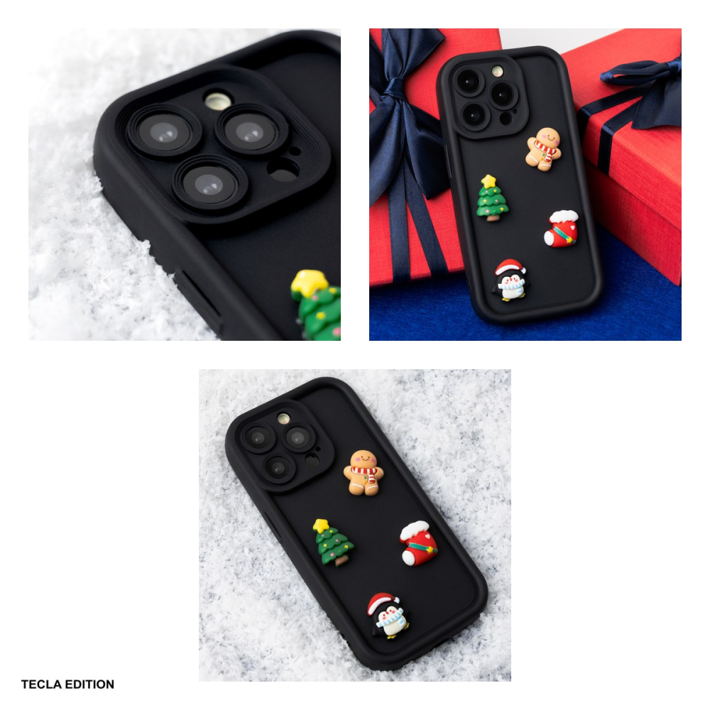 Husa Ultra Trendy 3D Christmas pentru Apple iPhone 12, Carcasa, Negru [4]