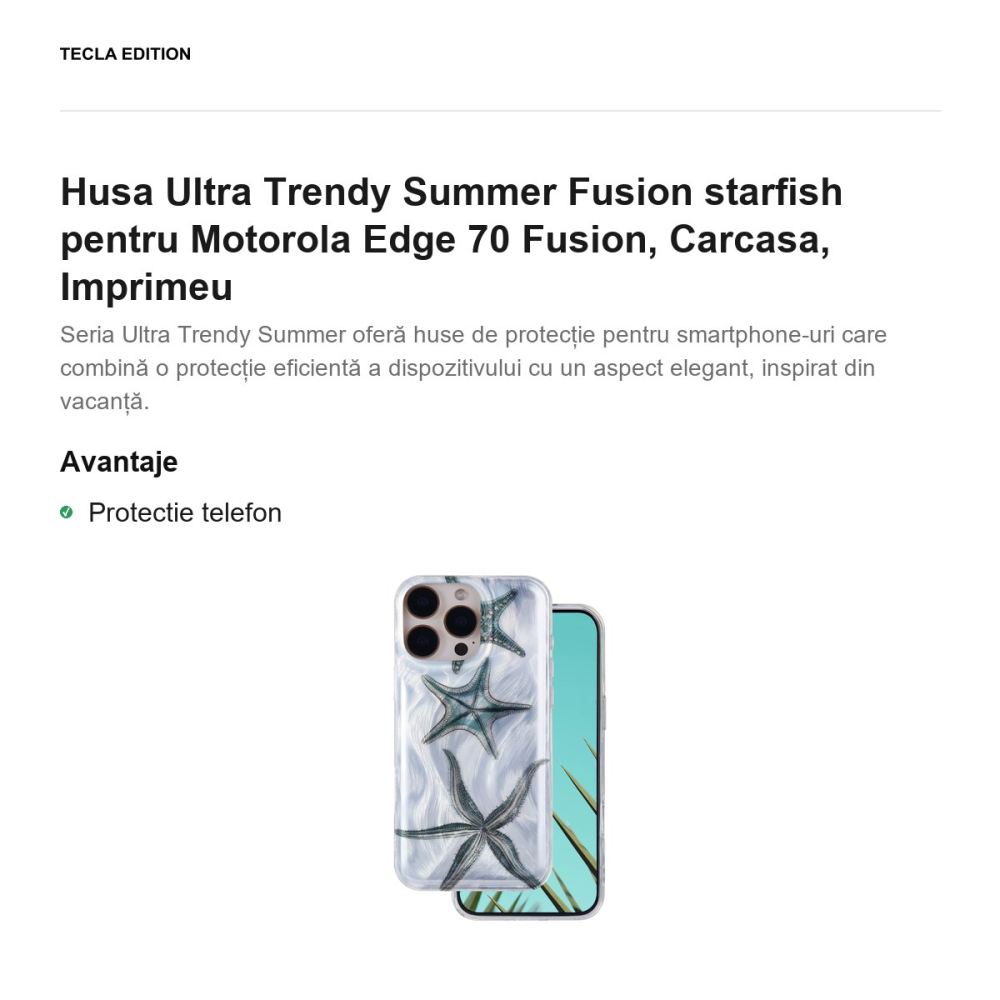 Husa Ultra Trendy Summer Fusion starfish pentru Motorola Edge 70 Fusion, Carcasa, Imprimeu [2]