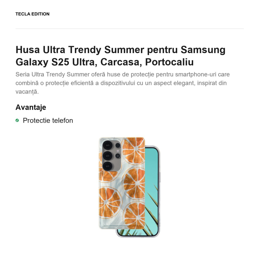 Husa Ultra Trendy Summer pentru Samsung Galaxy S25 Ultra, Carcasa, Portocaliu [2]