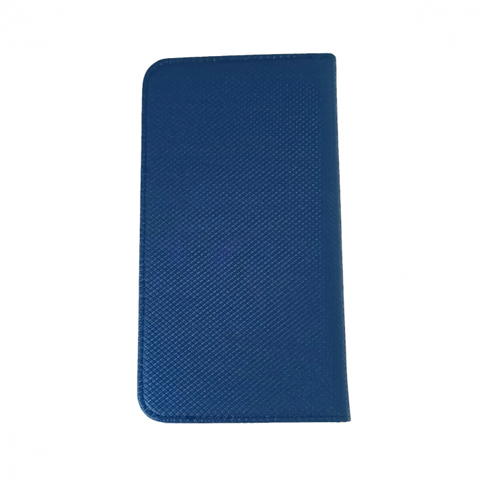 Husa universala pentru smartphone cu ecran de 4.7 inch pana la 5.3 inch, 150mm x 75mm, tip carte, cu inchidere magnetica si functie stand, buzunar card, Smart Flipbook Universal Silicon, albastru inch [3]