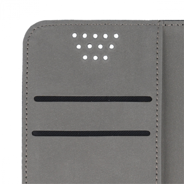 Husa universala pentru smartphone cu ecran de 6.6 inch pana la 6.9 inch, 173mm x 93mm, tip carte, cu inchidere magnetica si functie stand, buzunar card, Smart Flipbook Universal Silicon, rosie [5]