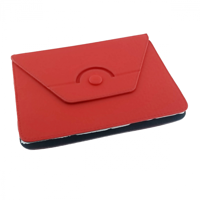 Husa universala tableta 9 - 10 inch, rotativa 360 de grade, cu suport pliabil vizualizare, banda elastica, 268 x 204 x 17 mm, 265g, rosie [1]