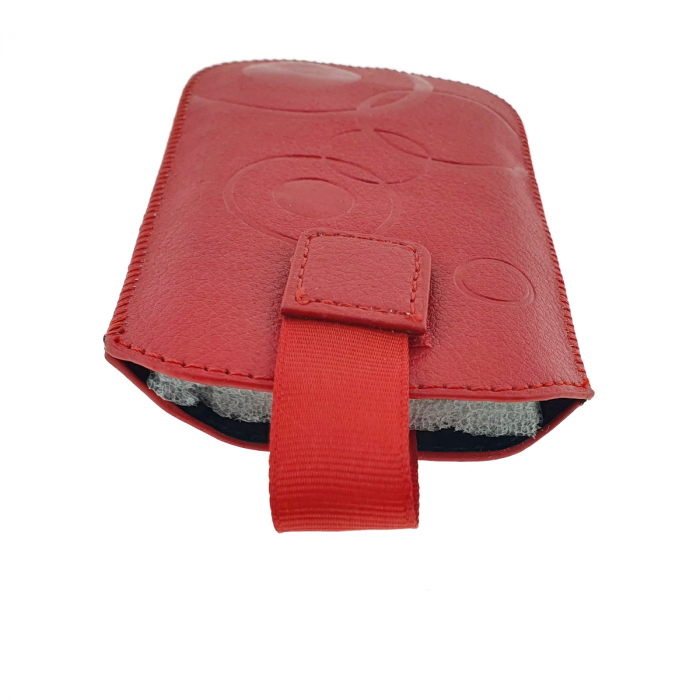 Husa universala tip saculet, din piele ecologica, Esperanza 90662, dimensiune M, 125 x 75 x 15mm, rosie [4]