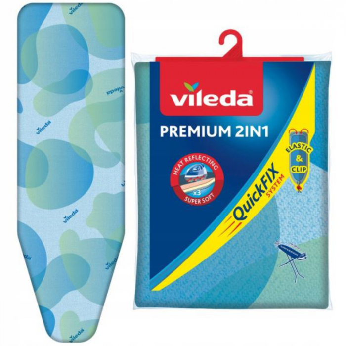 Husa universala Vileda Premium 2in1 16904, cu 3 straturi si invelis metalic, pentru masa de calcat [2]