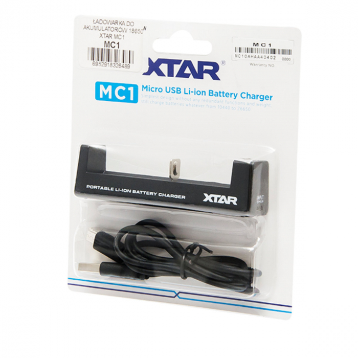 Incarcator acumulatori Li-Ion 1 x tip 18650, XTAR MC1 32648, cablu 81cm, negru [5]