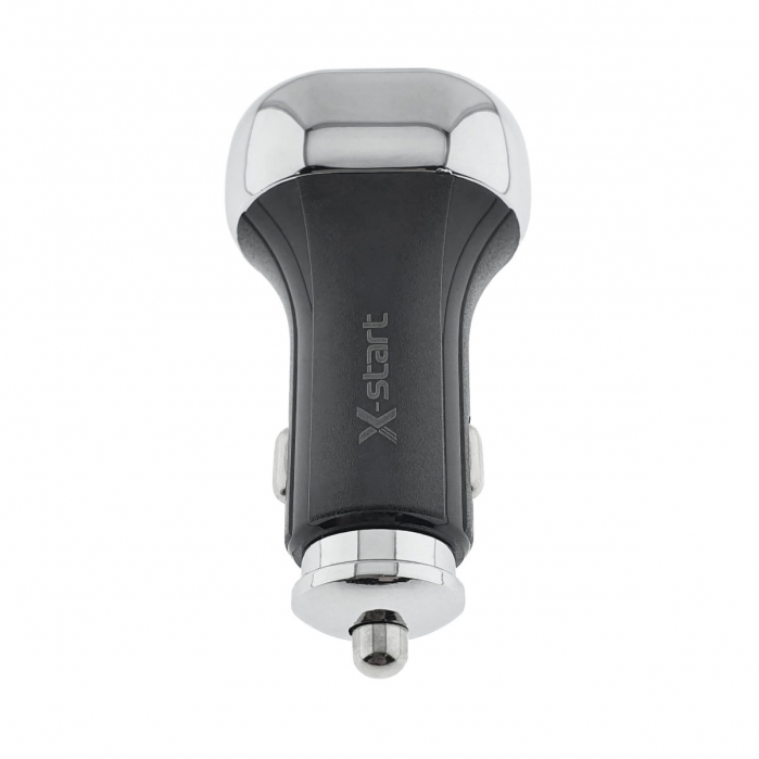 Incarcator auto 52.5W X-START CC117, cu 2 porturi, 1 x USB-C PD 30W, 1 x USB-A QC3.0, cu protectie, negru [2]